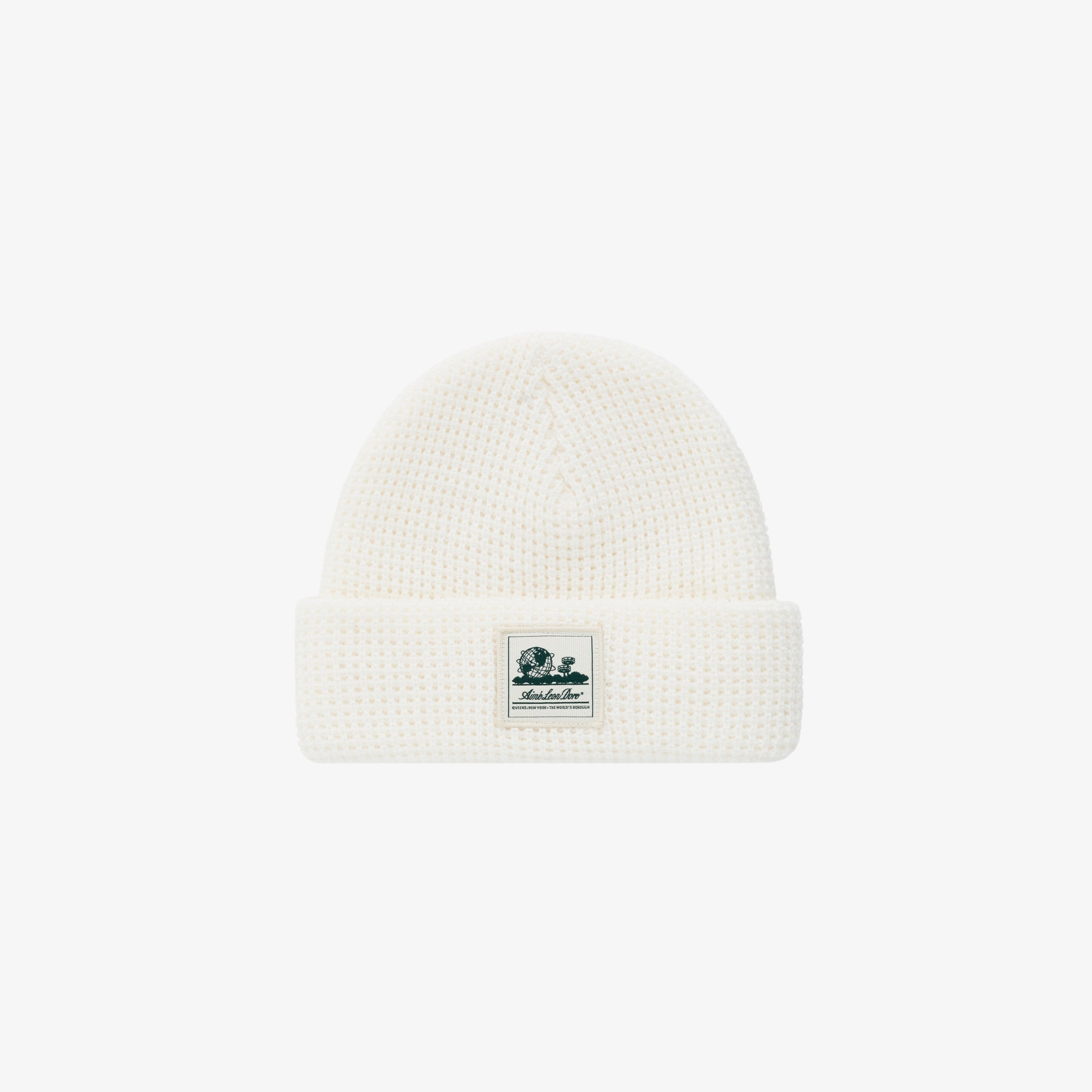 aim-leon-dore-waffle-knit-beanie-m-tze-wei-unisphere-patch image 1
