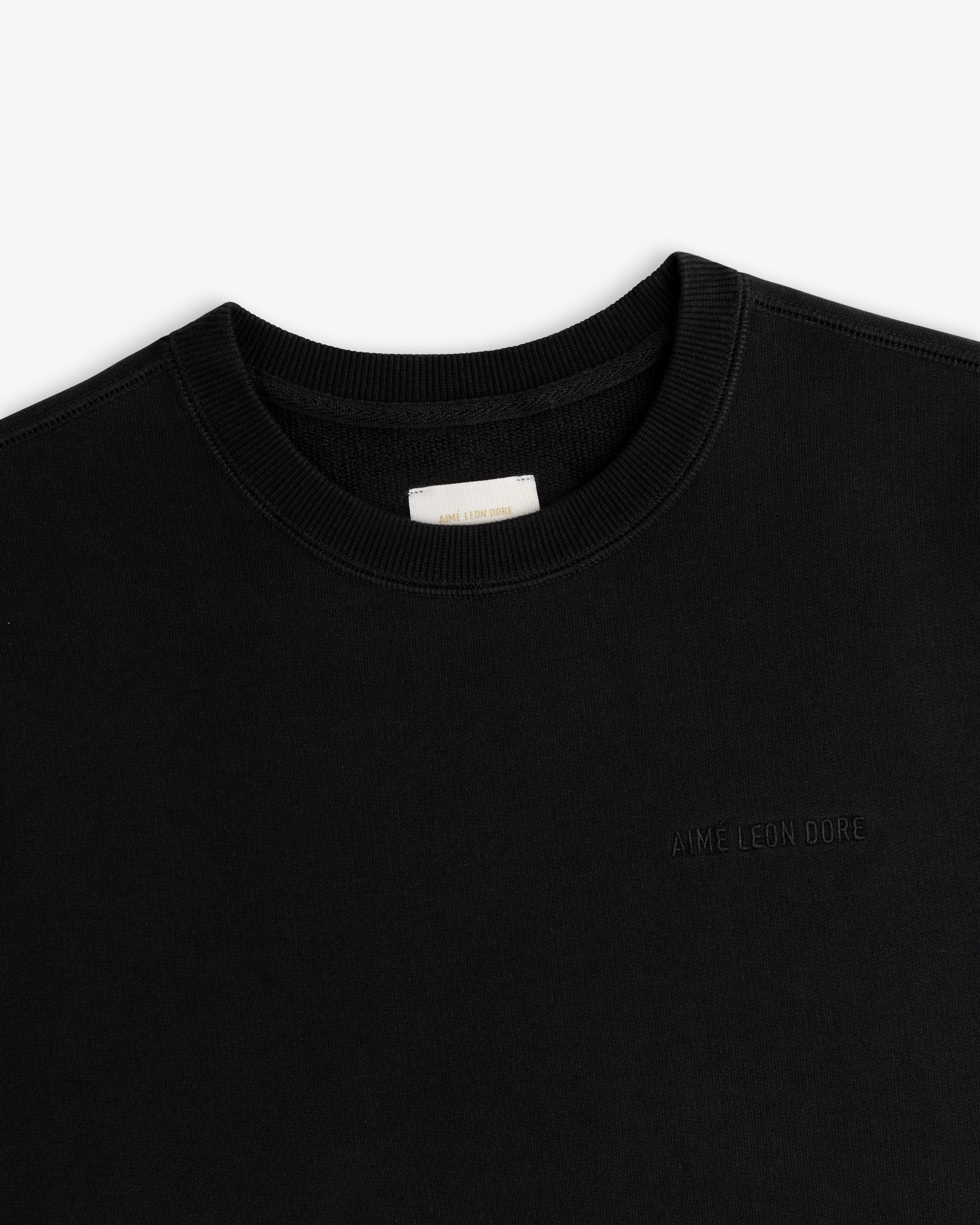 aim-leon-dore-tonal-logo-crewneck-sweatshirt-schwarz image 4