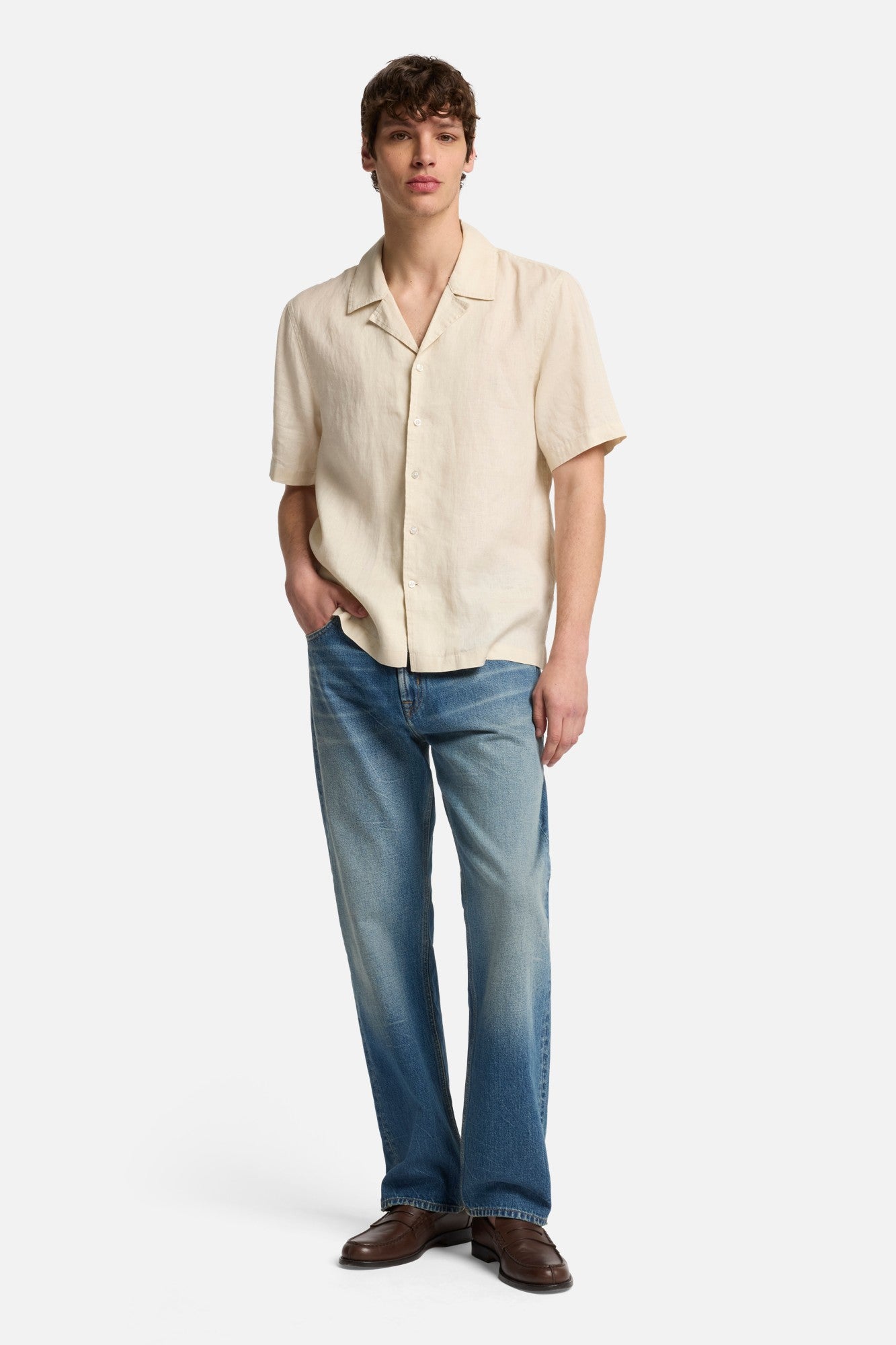 7-for-all-mankind-linen-camp-shirt-kurzarm-in-bone image 2