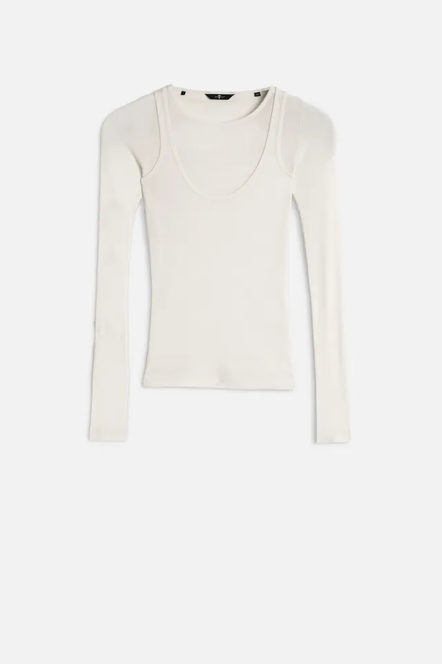 7-for-all-mankind-double-layer-longsleeve-rib-solitary-star-damen image 1