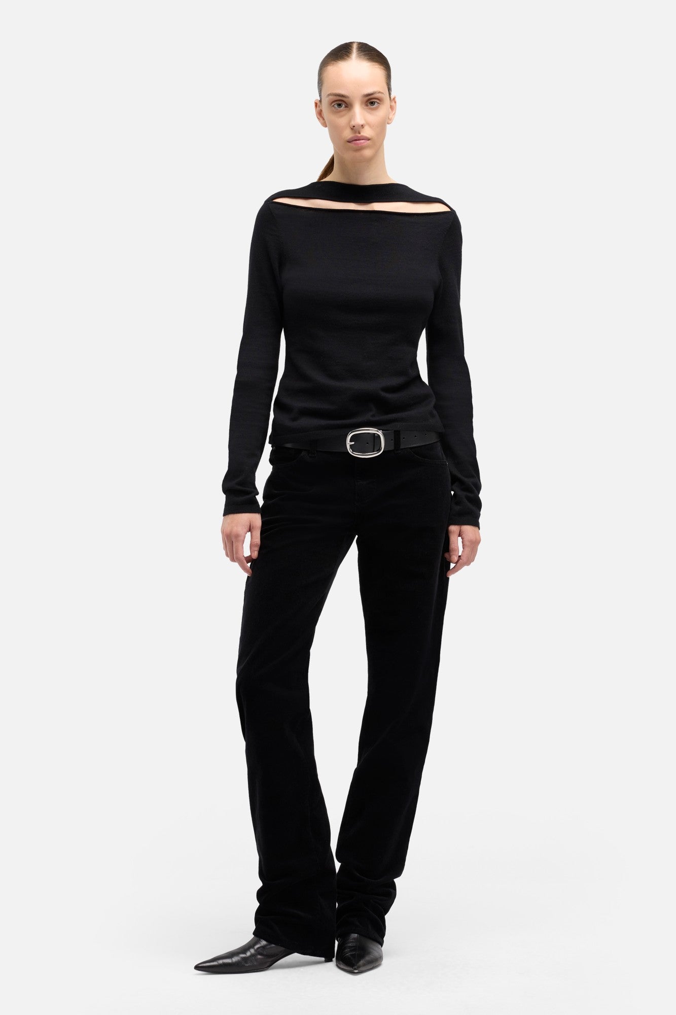7-for-all-mankind-cashmere-blend-cutout-sweater-black-damen image 2