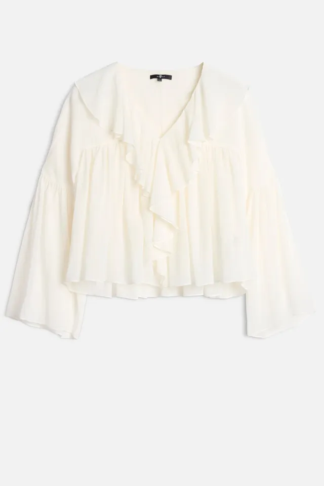 7-for-all-mankind-flowy-long-sleeve-bluse-silk-blend-in-ivory image 1