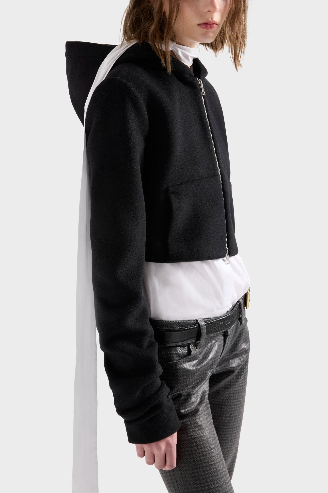 7-for-all-mankind-ruched-zip-hoodie-wolle-schwarz-damen image 4
