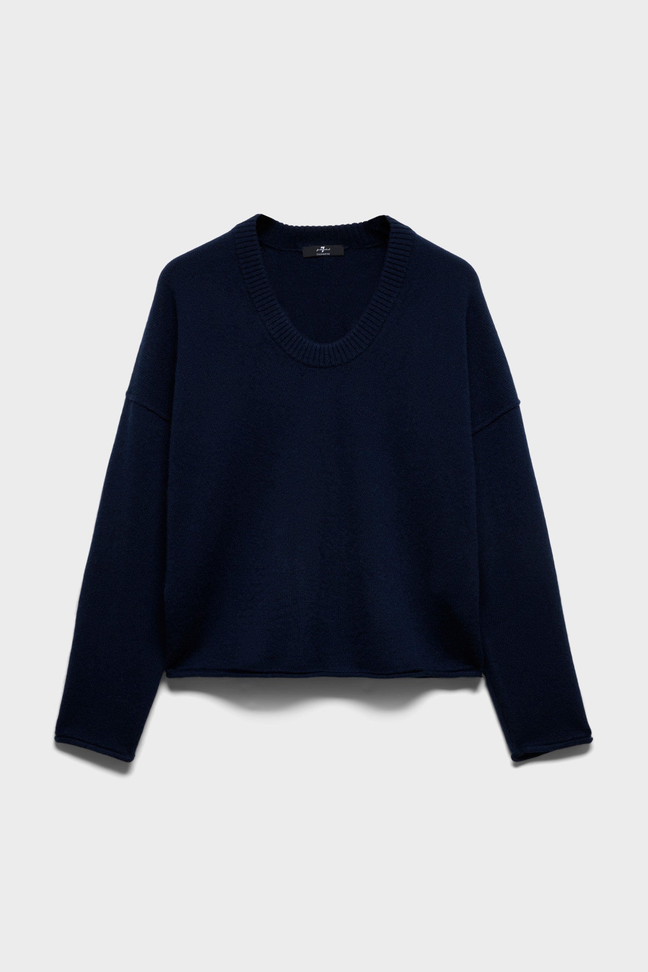 7-for-all-mankind-u-neck-cashmere-pullover-in-midnight image 1