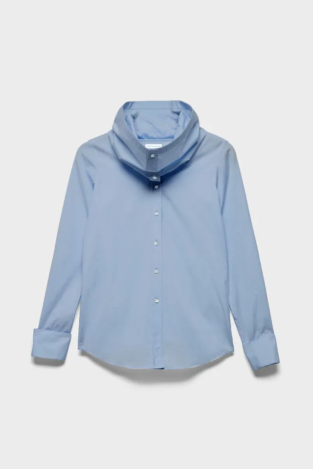 7-for-all-mankind-high-neck-long-sleeve-hemd-poplin-sky-blue-damen image 1