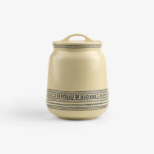 aim-leon-dore-textile-patterned-treat-jar-beige image 1