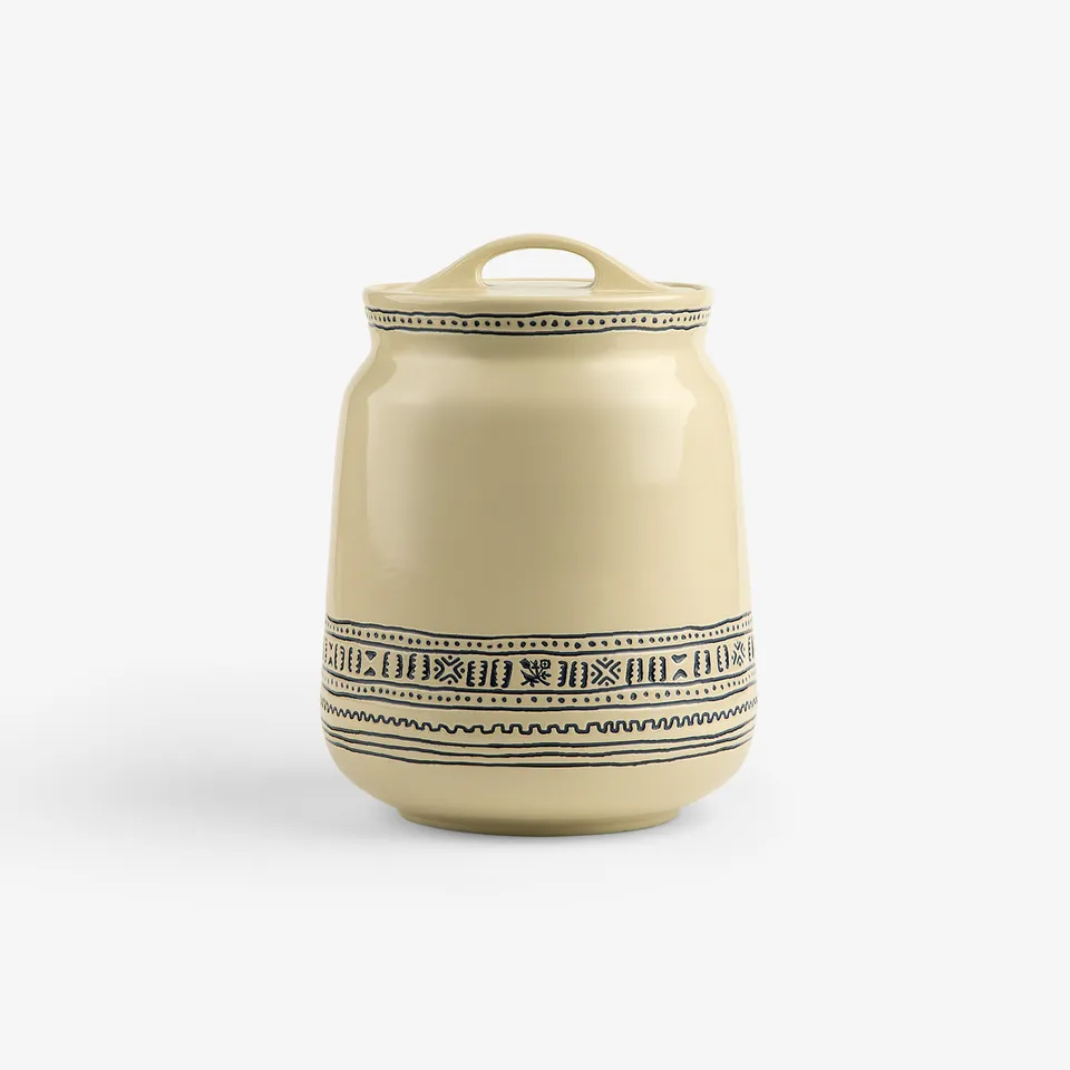 aim-leon-dore-textile-patterned-treat-jar-beige image 1