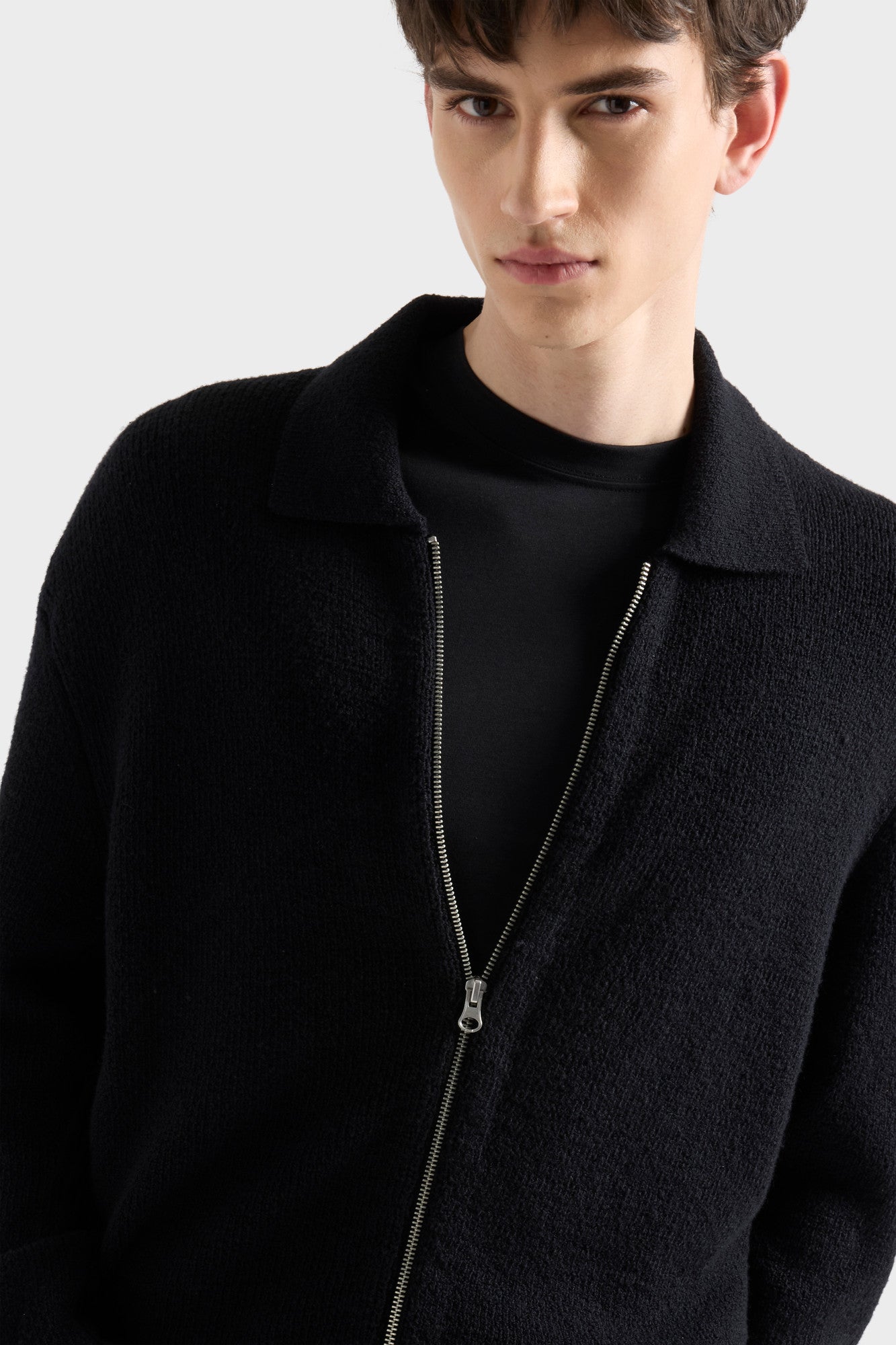 7-for-all-mankind-polo-zip-sweater-baumwolle-wolle-schwarz-herren image 6