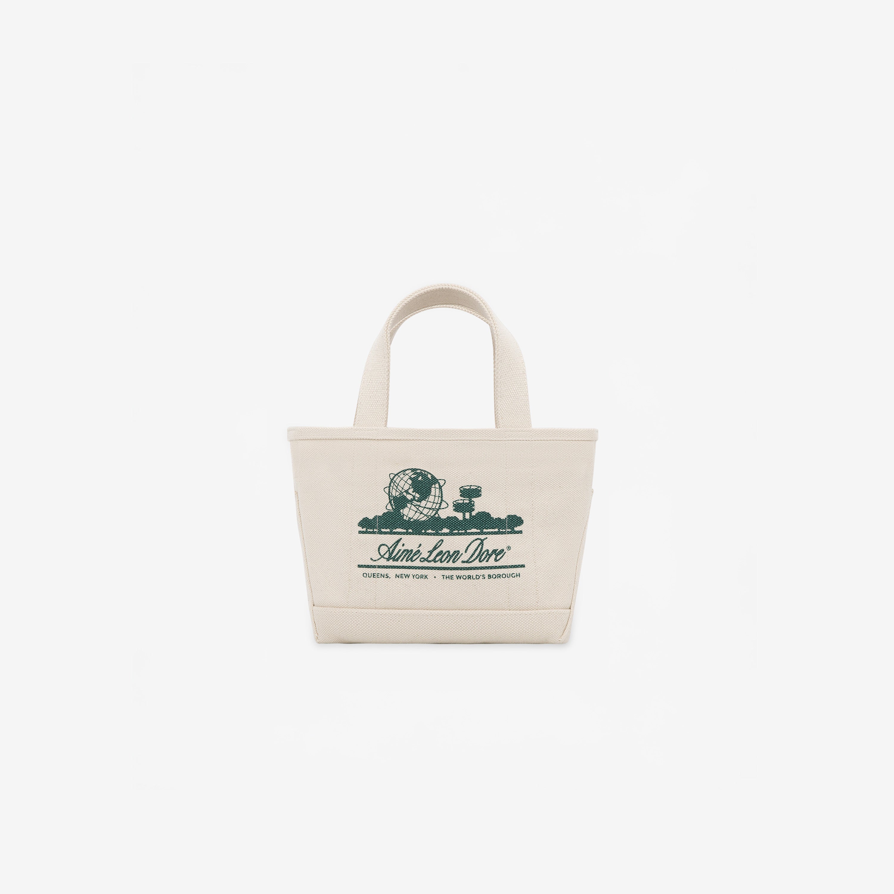 aim-leon-dore-mini-unisphere-tote-bag-creme-gr-ne-canvas-tasche image 1