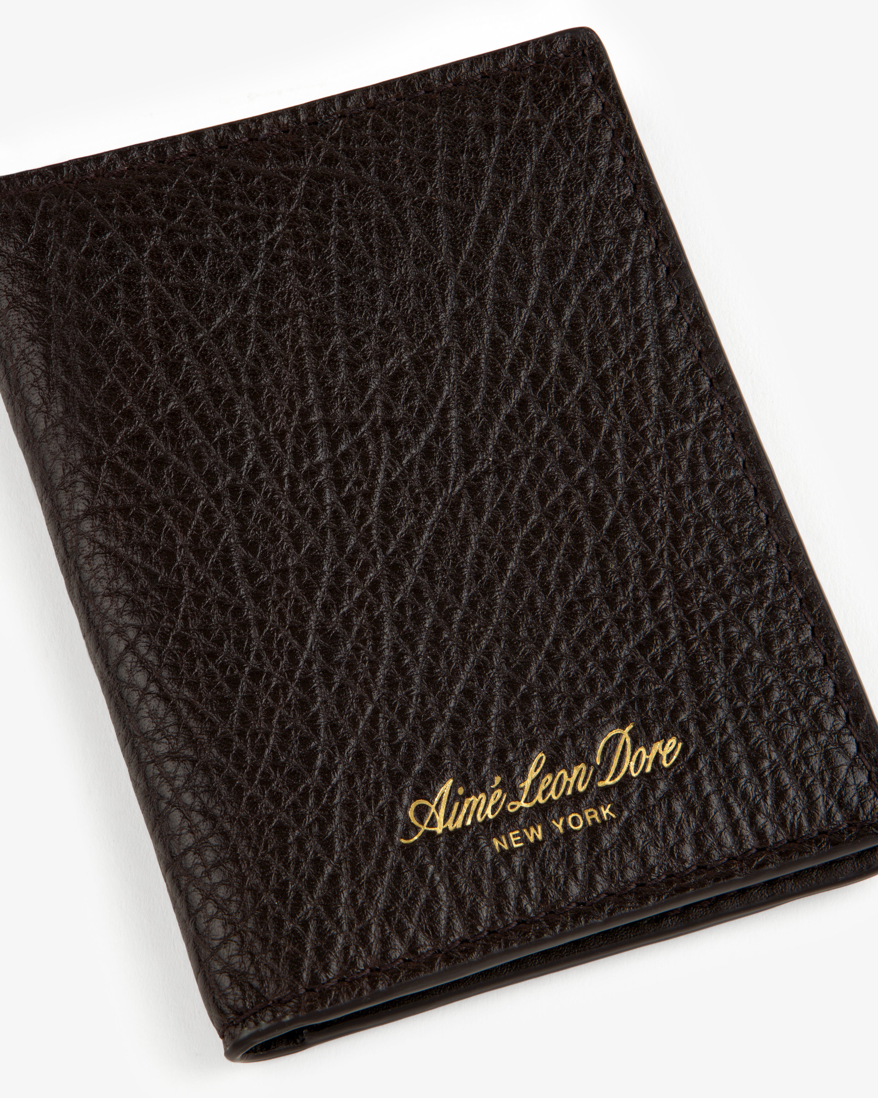aim-leon-dore-tumbled-leather-bi-fold-wallet-braun image 5