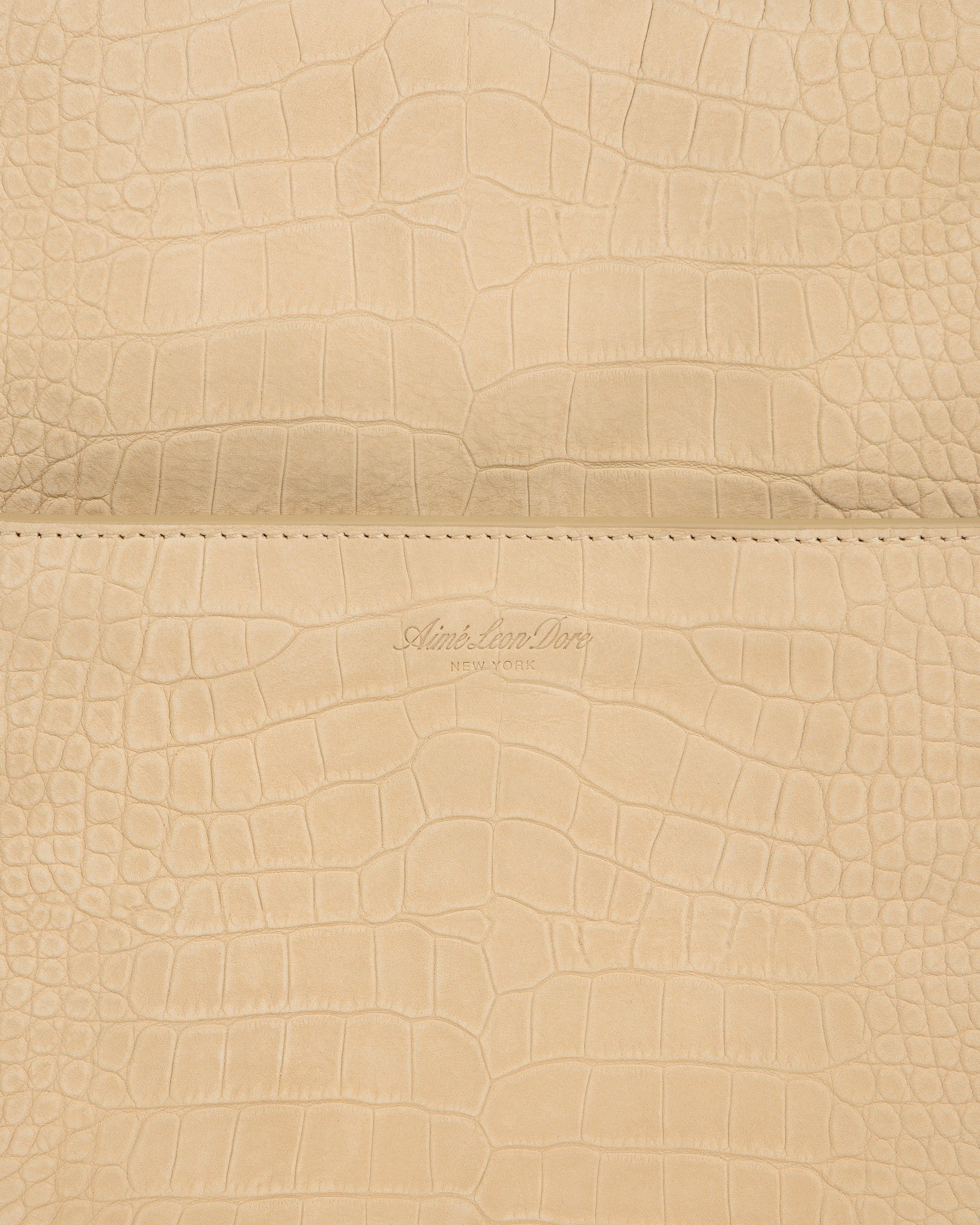 aim-leon-dore-croc-embossed-nubuck-duffle-tan-weekender image 6