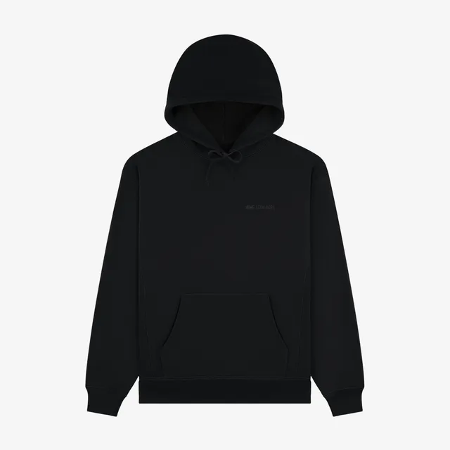 aim-leon-dore-tonal-logo-hoodie-schwarzer-baumwoll-hoodie image 1