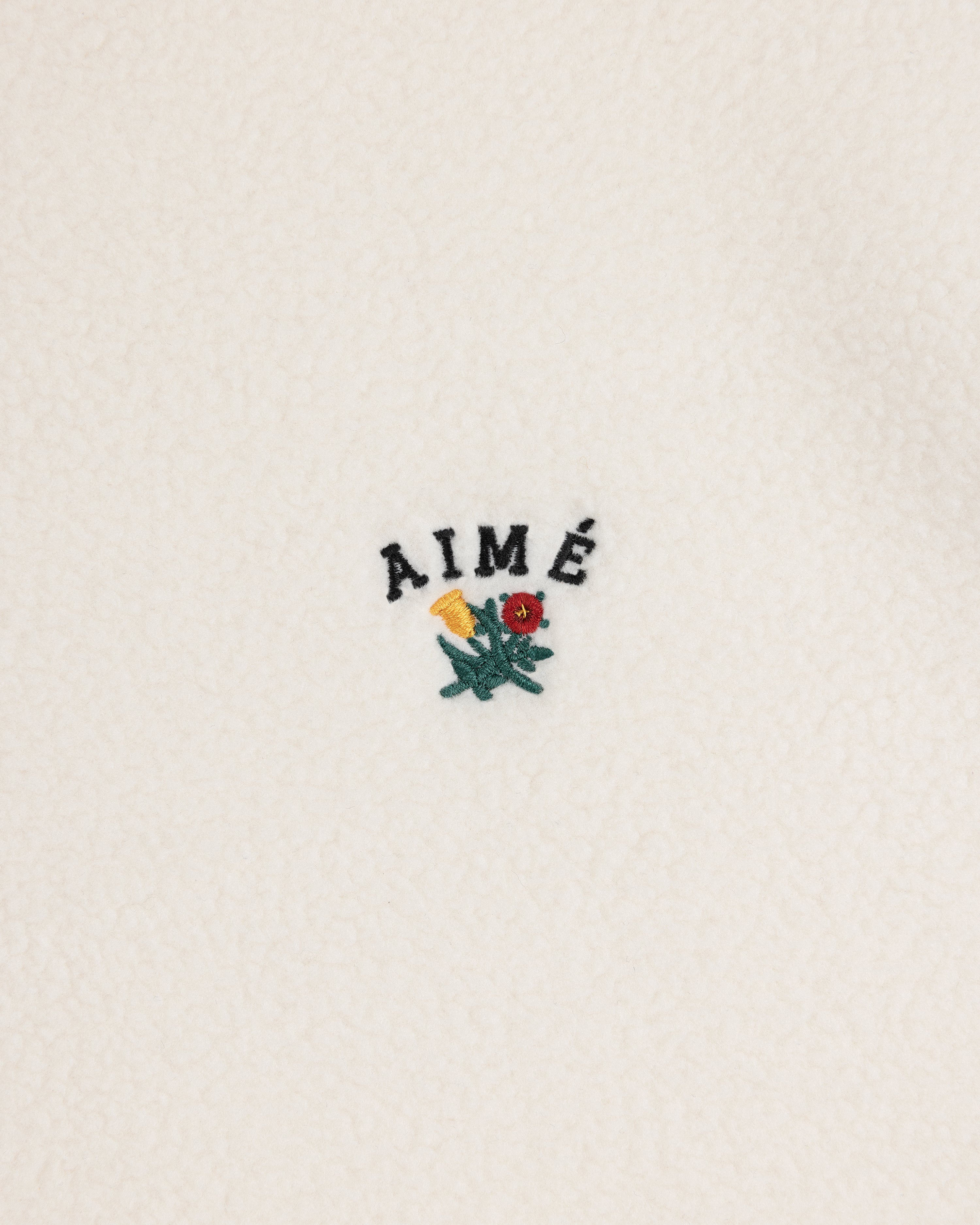 aim-leon-dore-crest-quarter-zip-fleece-pullover-creme image 6