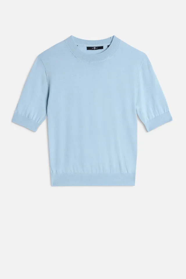 7-for-all-mankind-wool-short-sleeve-sweater-cielo-kurzarm-pullover image 1