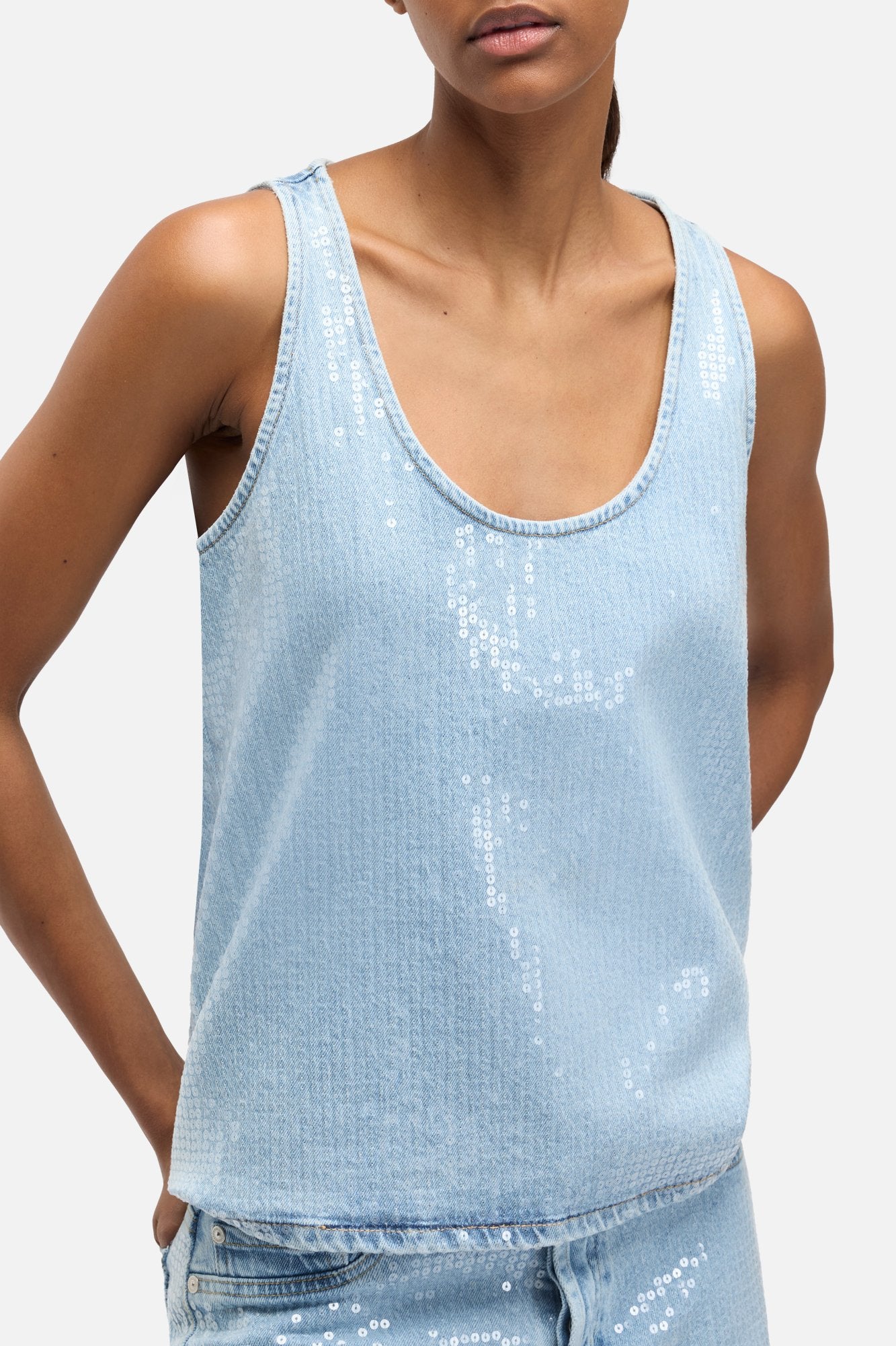 7-for-all-mankind-mankind-long-tank-damen-top-shimmer-pailletten image 4