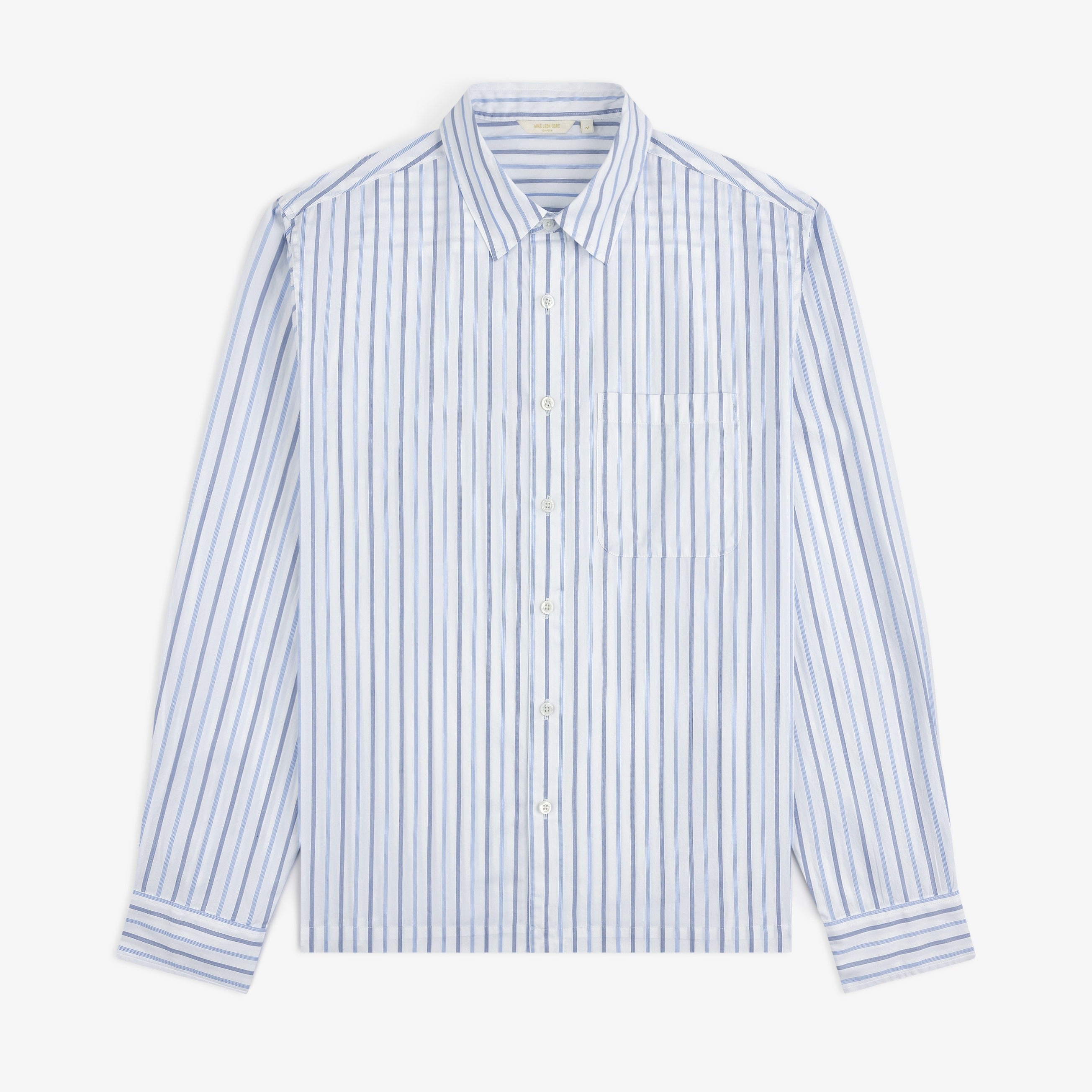 aim-leon-dore-poplin-casual-shirt-blau-gestreift image 1