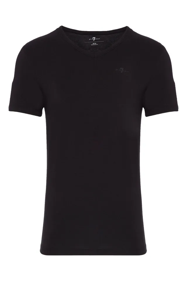 7-for-all-mankind-v-neck-tee-2-pack-t-shirt-in-black image 1