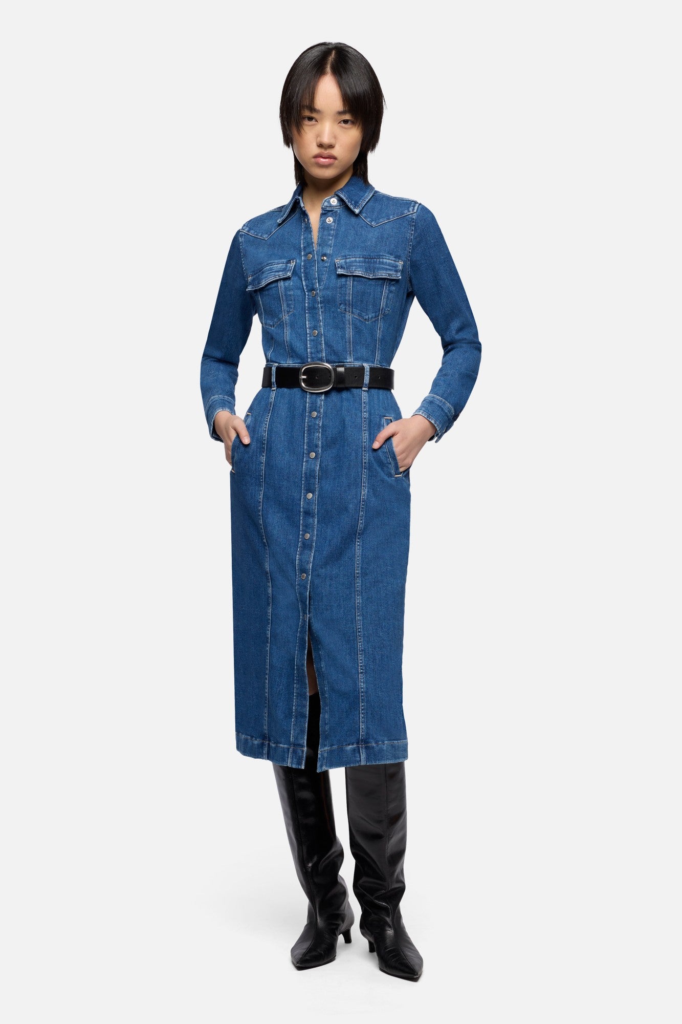 7-for-all-mankind-left-hand-luxe-kleid-missy-damen image 2
