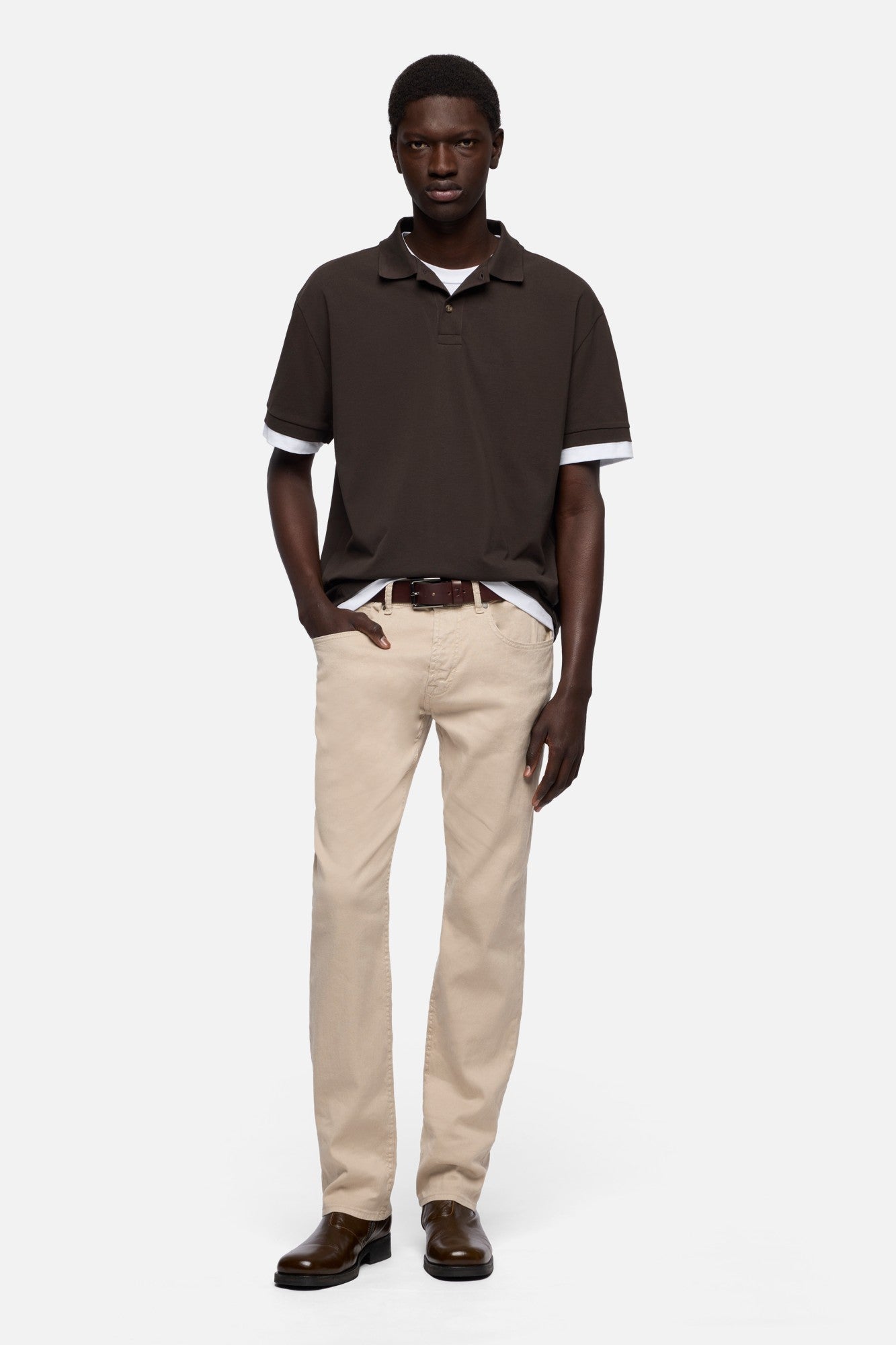 7-for-all-mankind-double-layer-polo-espresso-herren image 2
