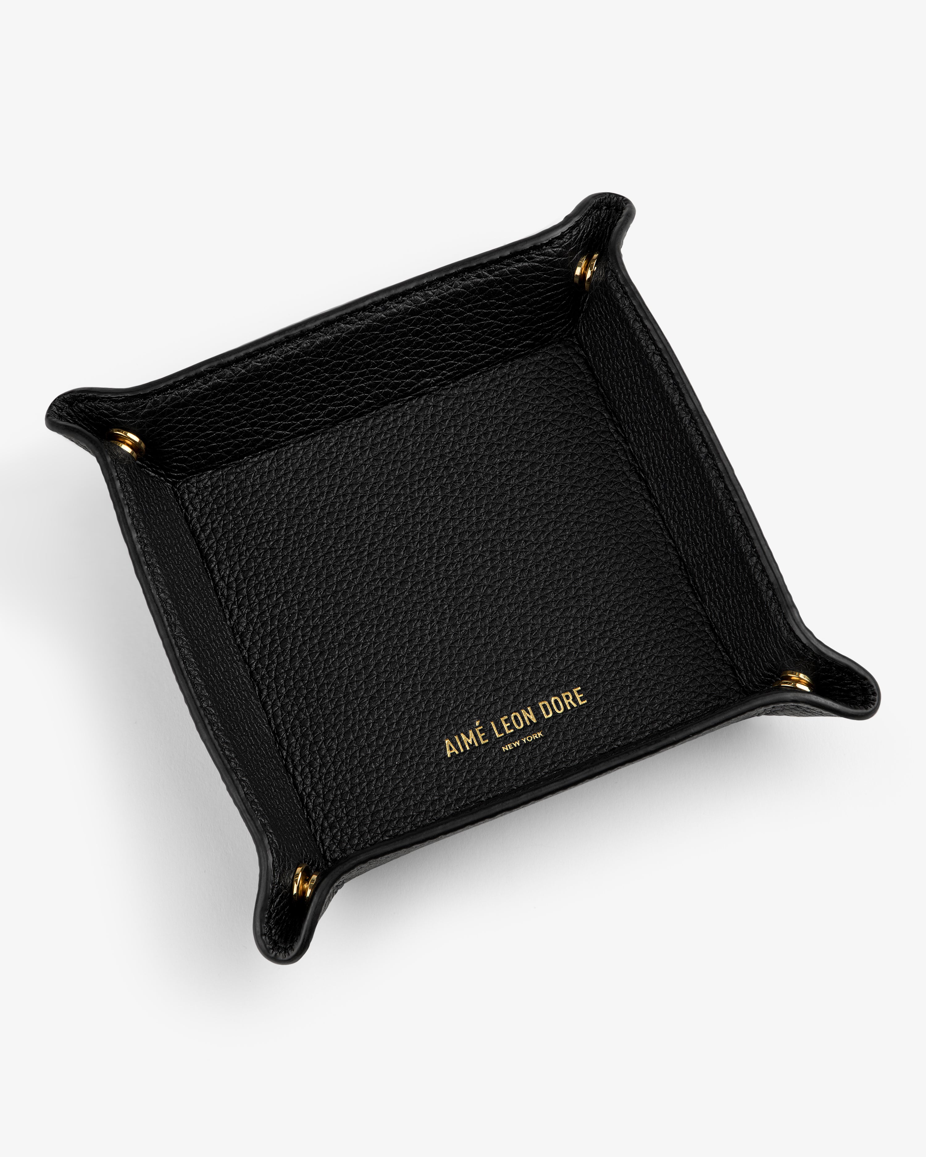 aim-leon-dore-leather-catchall-leder-ablage-schwarz-genarbt image 3