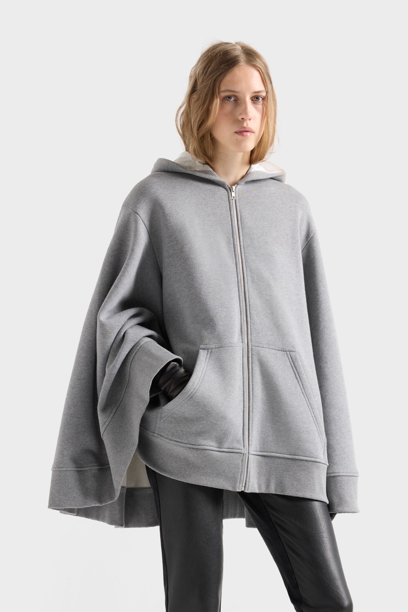 7-for-all-mankind-oversize-zip-hoodie-ash-damen image 3