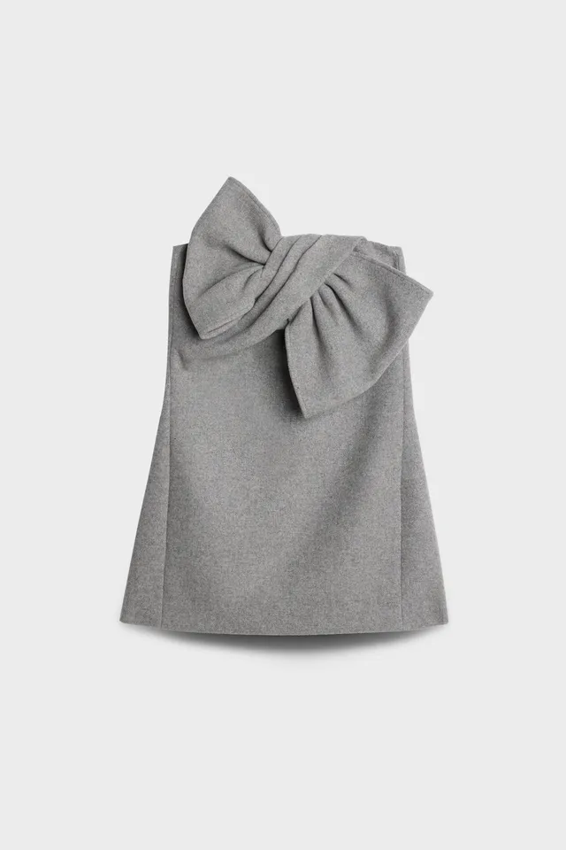 7-for-all-mankind-bow-mini-dress-wollmix-slate-damenkleid image 1