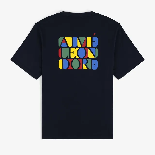aim-leon-dore-stacked-logo-tee-t-shirt-schwarz image 1