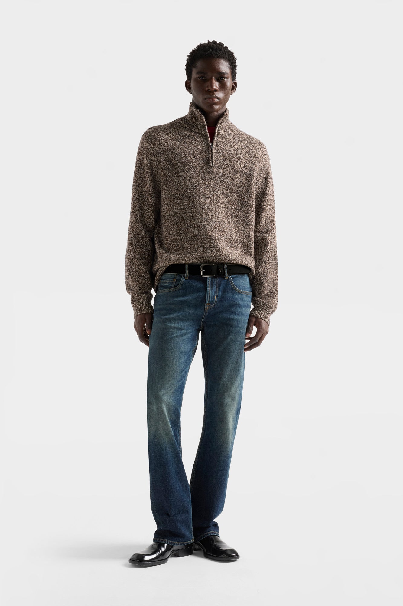 7-for-all-mankind-half-zip-sweater-pullover-cotton-wool-parchment image 2