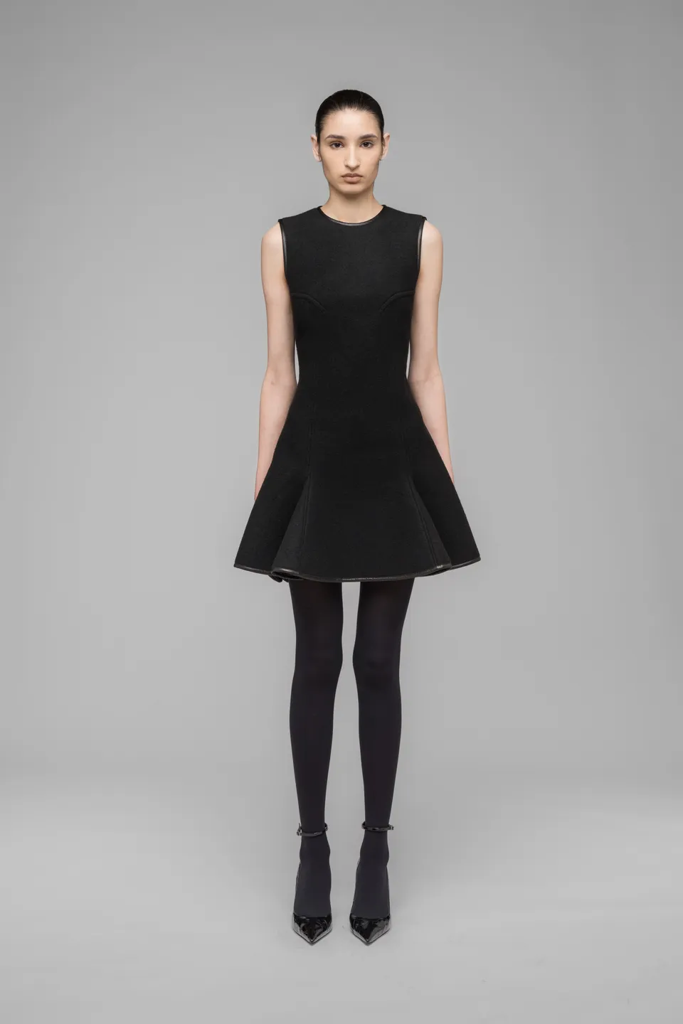 032c-neoprene-wool-short-dress-bodycon-minikleid-damen image 1