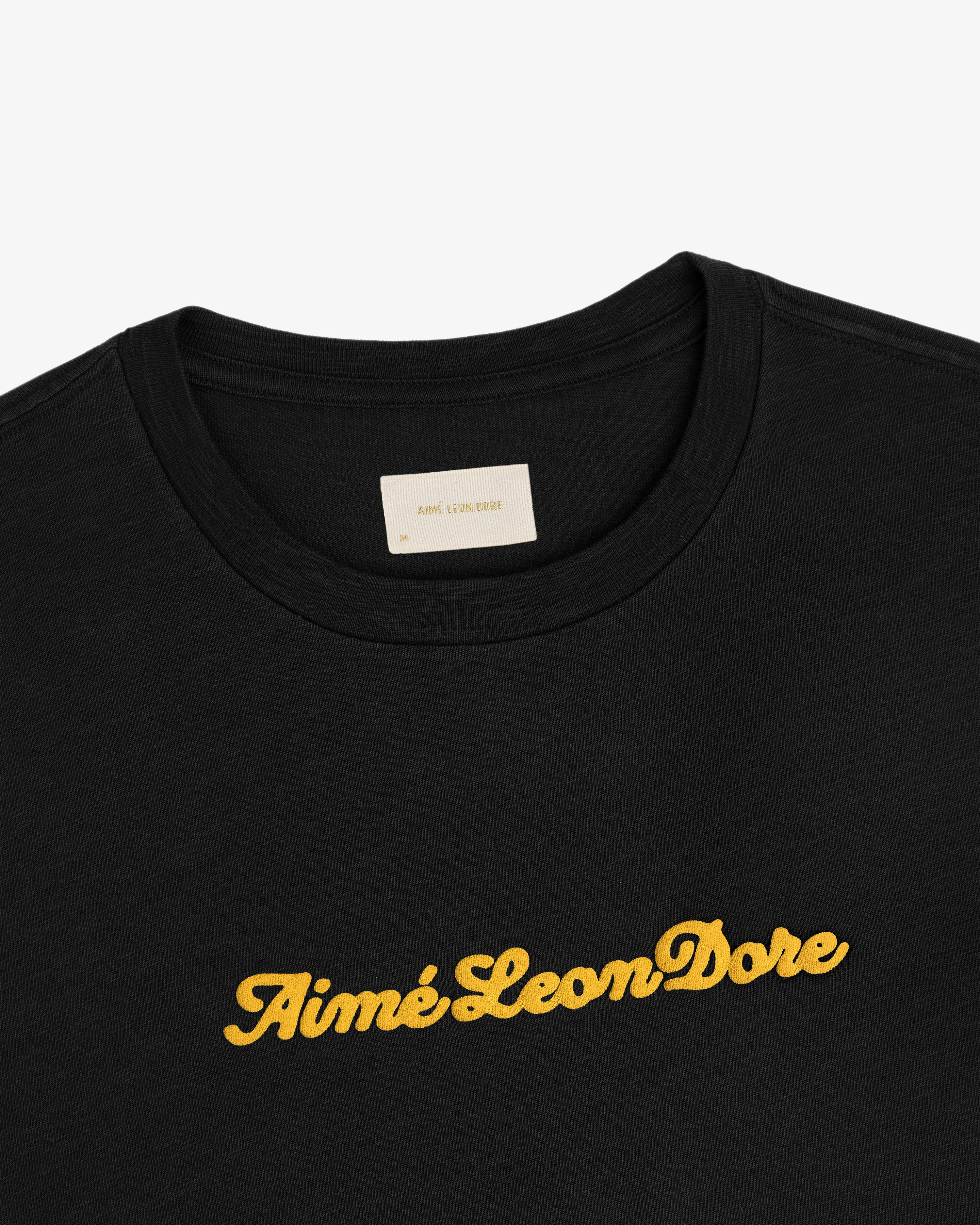 aim-leon-dore-puff-print-slub-logo-t-shirt-schwarz image 3