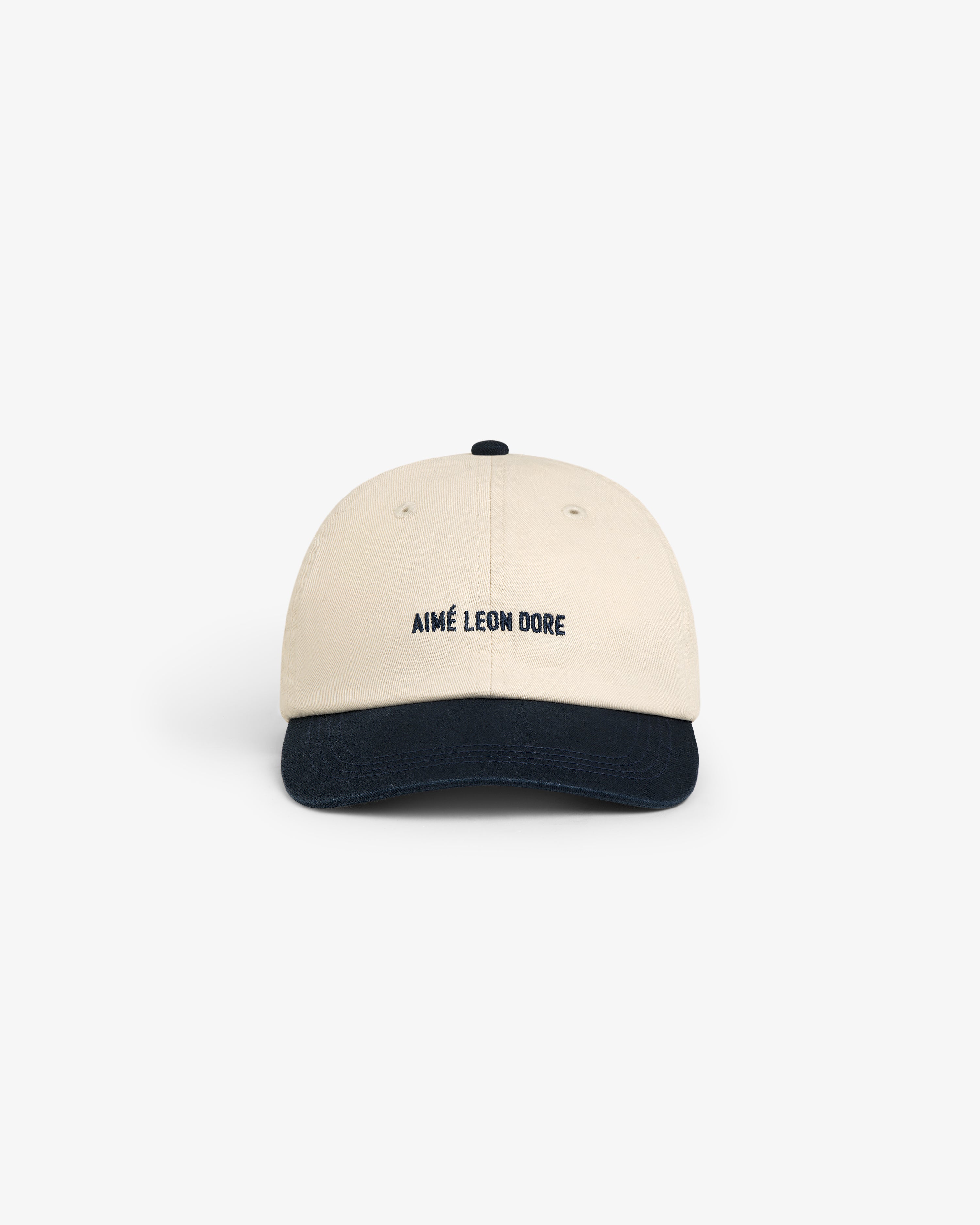 aim-leon-dore-washed-chino-cap-navy-cream-strapback image 2
