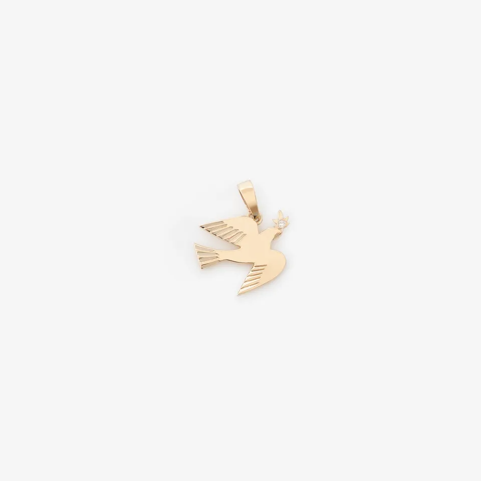 aim-leon-dore-14kt-gold-dove-anh-nger-mit-diamant image 1