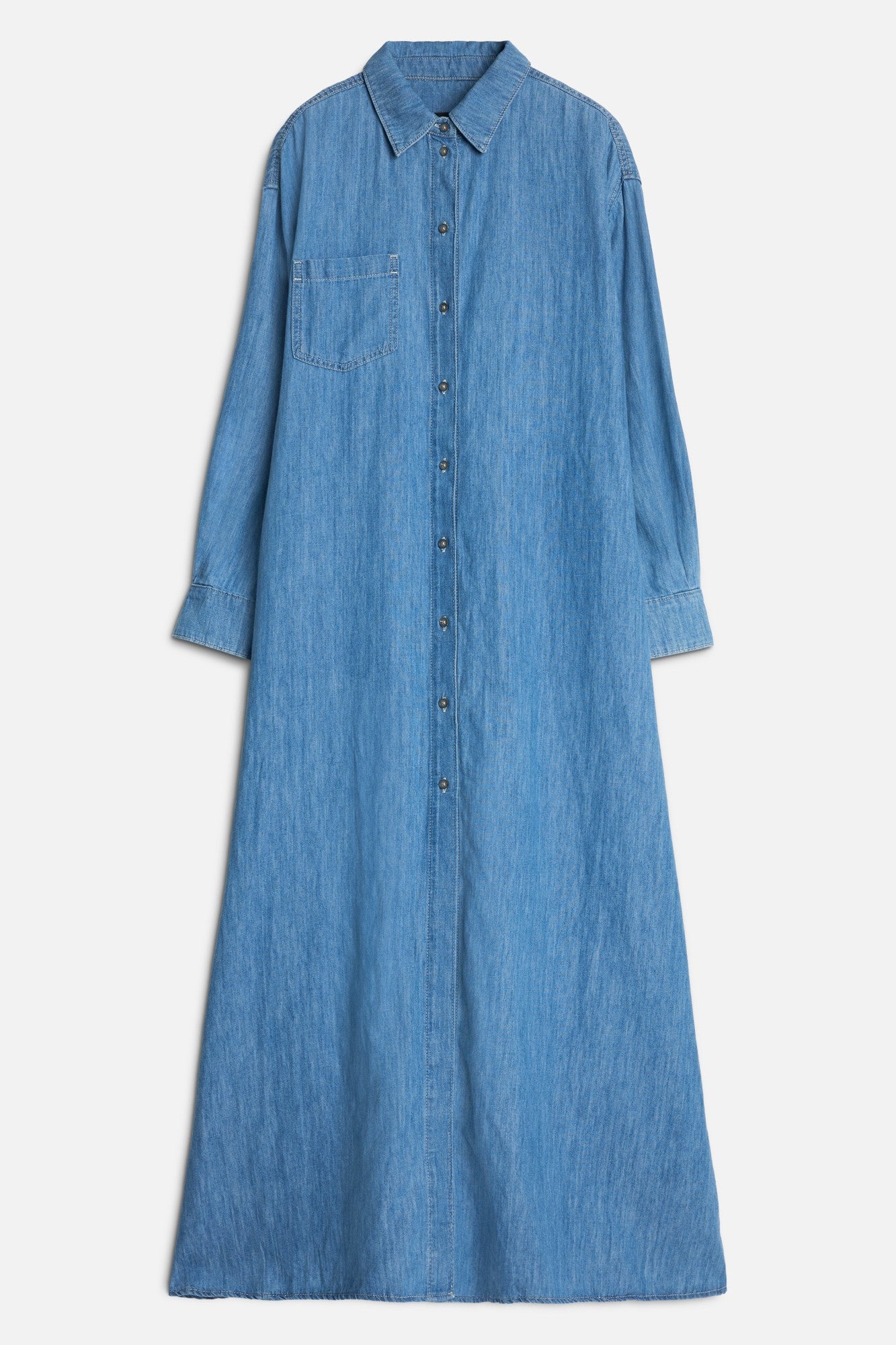 7-for-all-mankind-indigo-linen-maxi-shirtkleid-damen-icy image 1