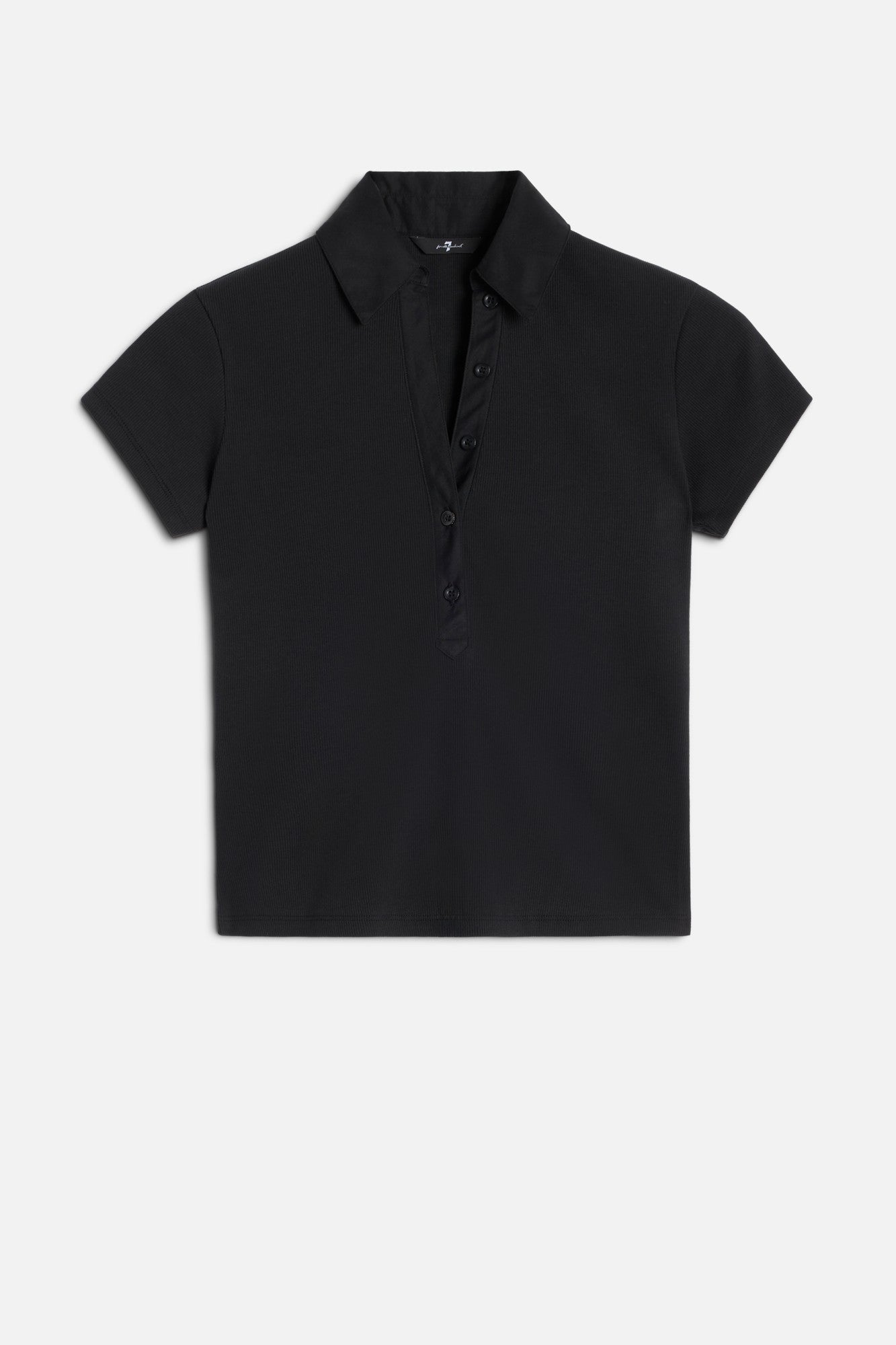 7-for-all-mankind-ribbed-henley-polo-black-top image 1