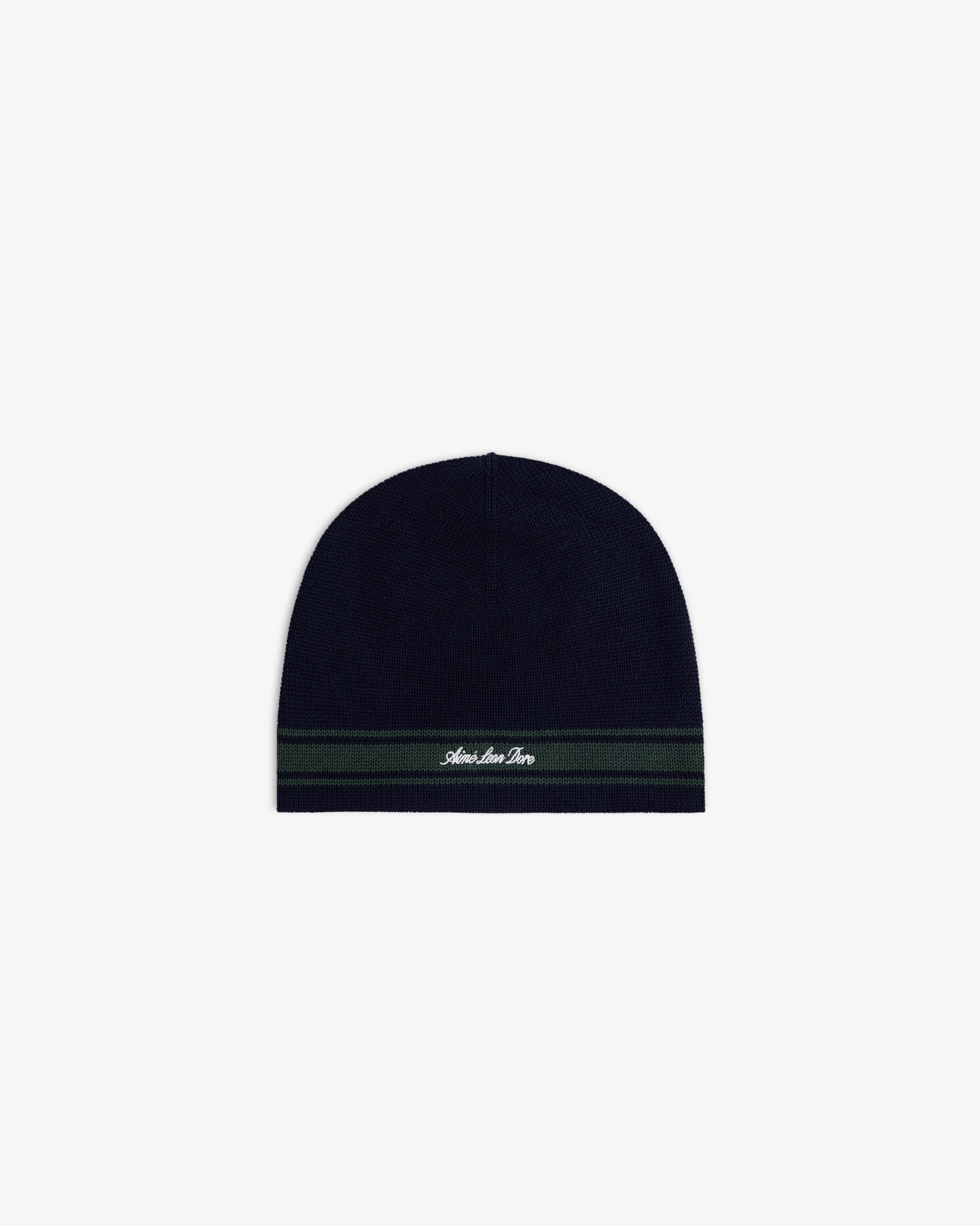 aim-leon-dore-stripe-knit-beanie-navy-baumwolle-one-size image 2