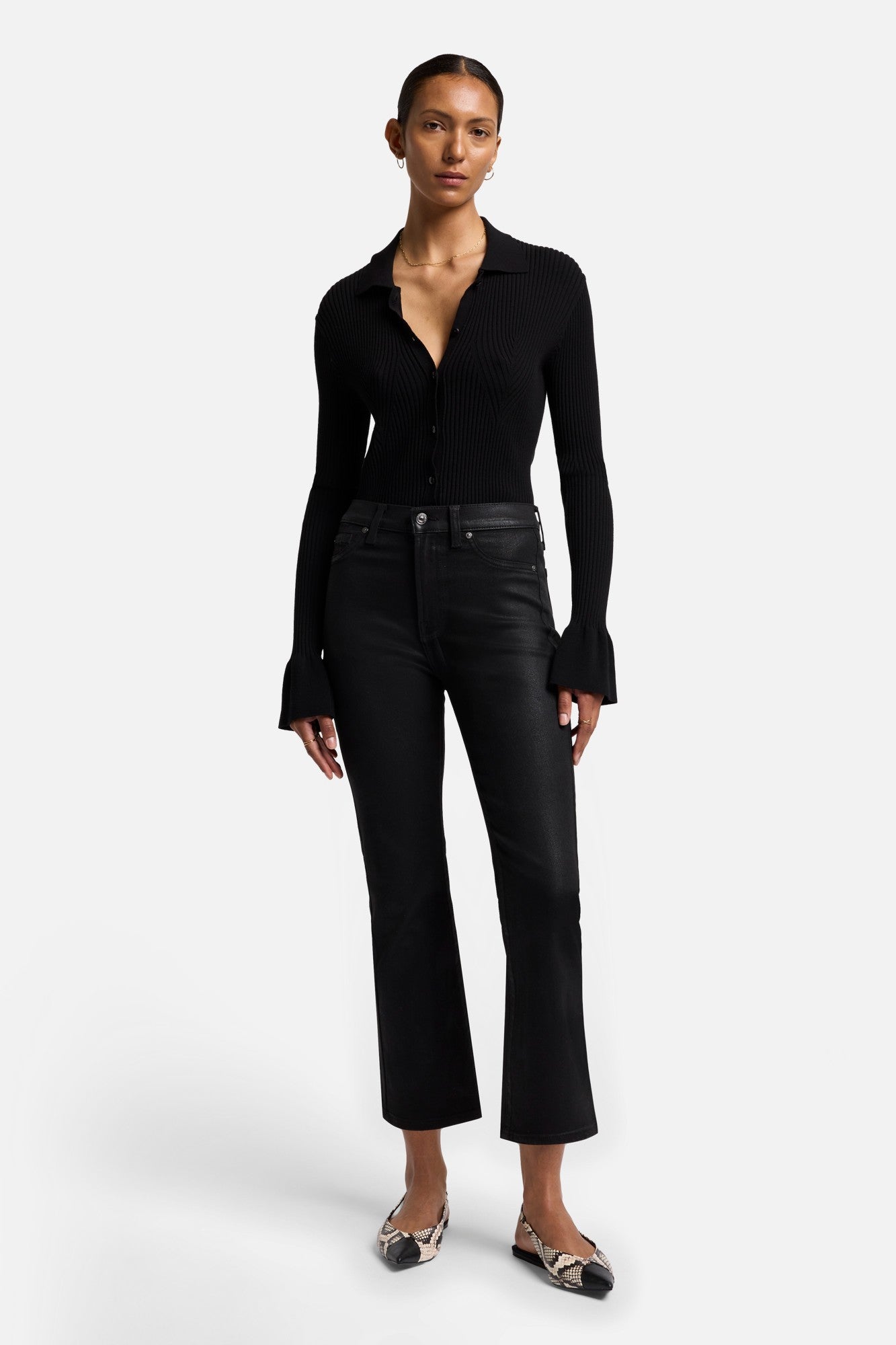 7-for-all-mankind-high-waist-slim-kick-coated-black image 1