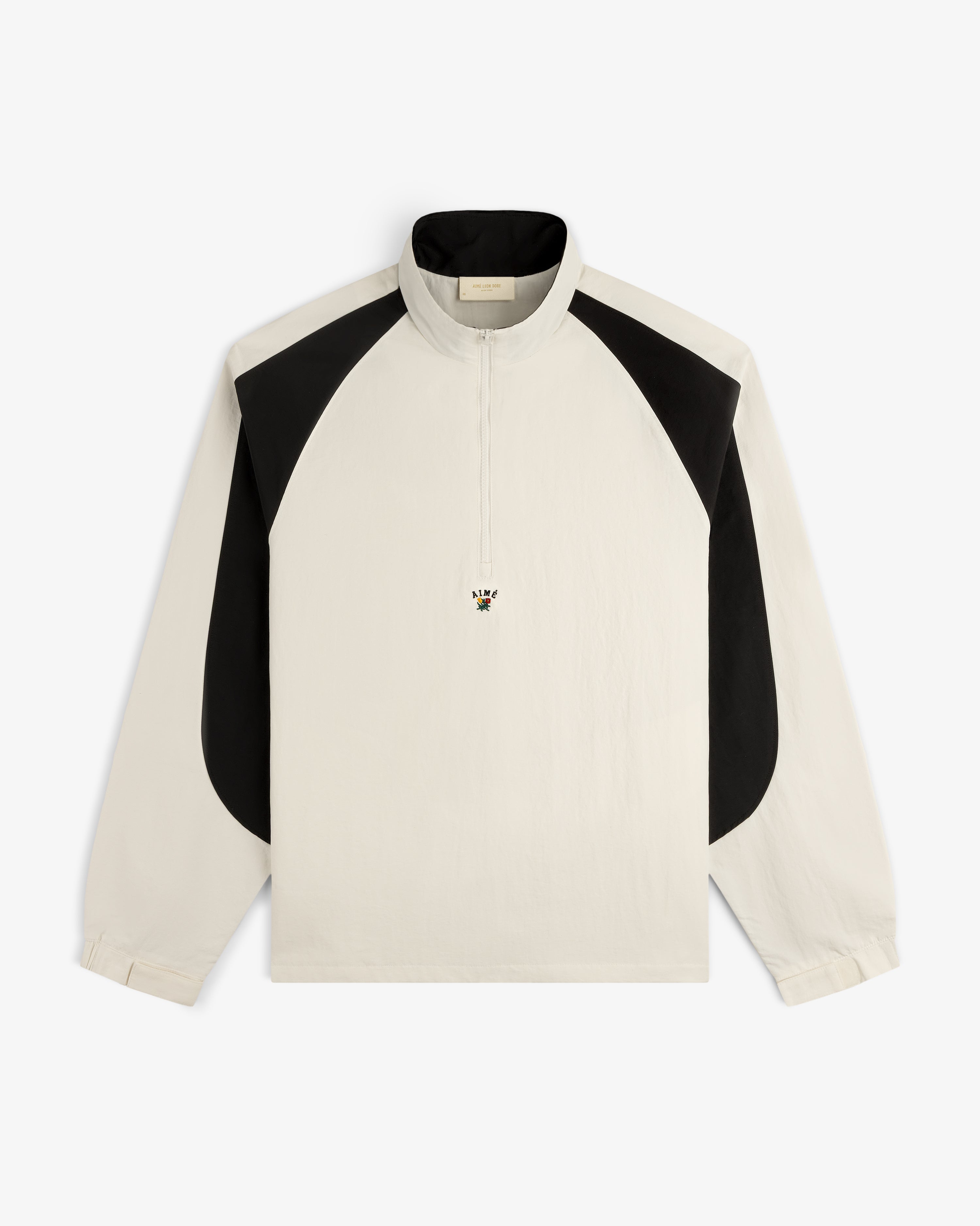 aim-leon-dore-crest-nylon-half-zip-pullover-creme image 2