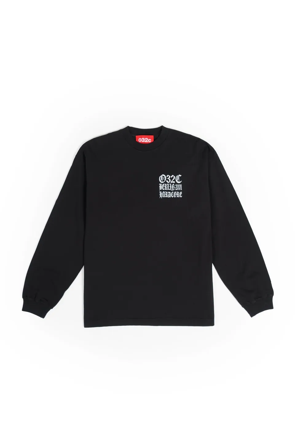 032c-longsleeve-with-print-hardcore-since-2001-black-washed image 1