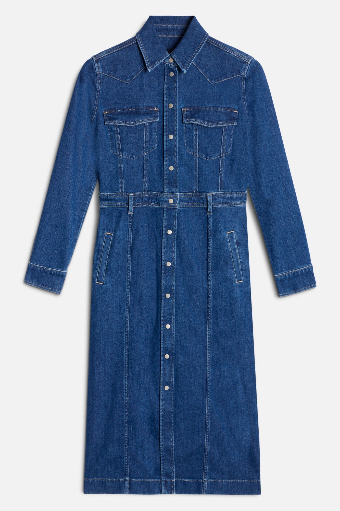 7-for-all-mankind-left-hand-luxe-dress-lolly-damen-jeanskleid-dark-wash image 1
