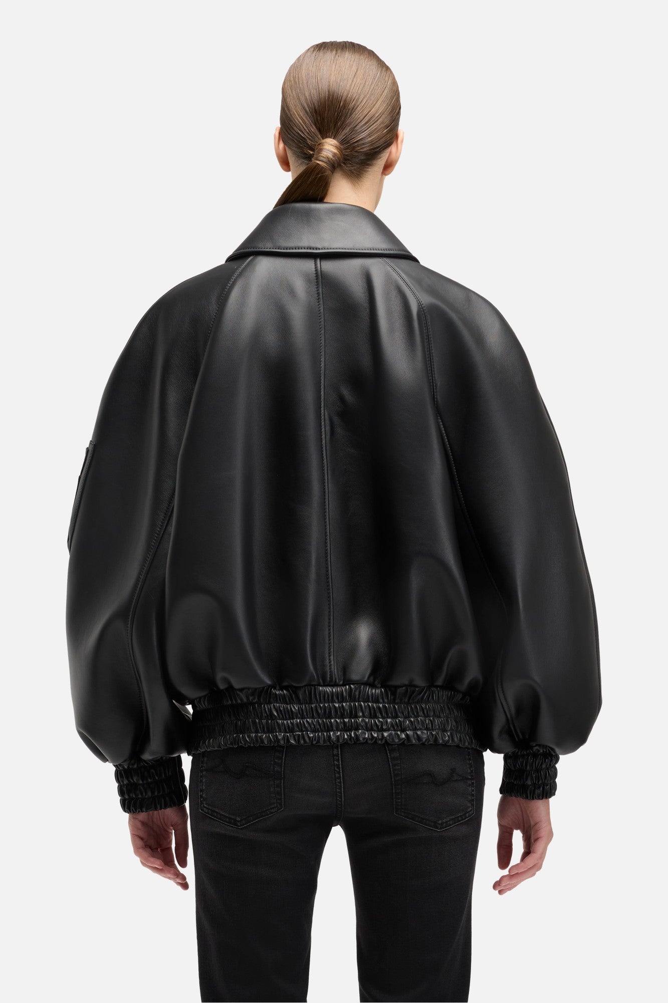 7-for-all-mankind-leather-bomber-jacke-damen-schwarz-echtleder image 5