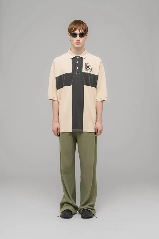 032c-fainting-cross-oversized-polo-stone-washed image 1