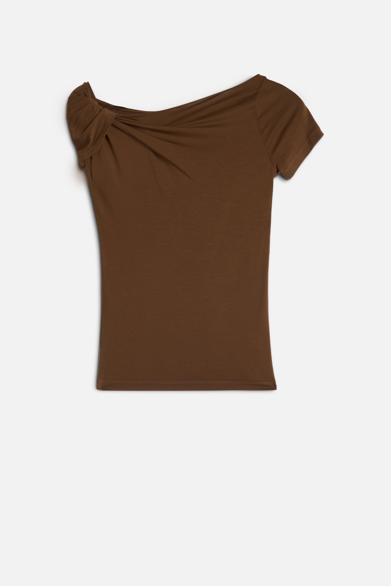 7-for-all-mankind-twisted-shoulder-tee-lyocell-toffee image 1