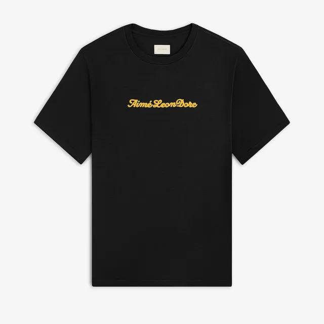 aim-leon-dore-puff-print-slub-logo-t-shirt-schwarz image 1