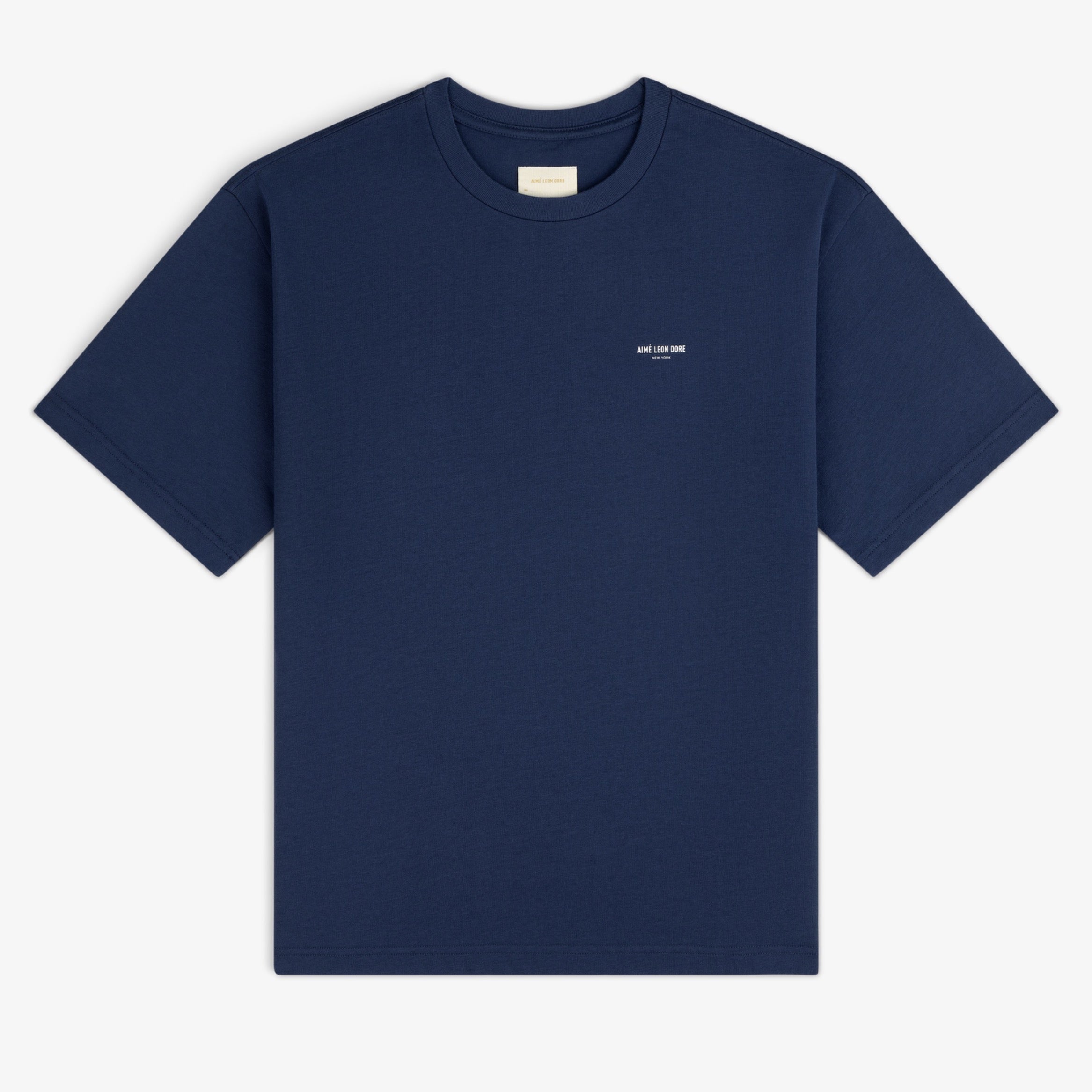 aim-leon-dore-micro-logo-tee-boxy-t-shirt-navy image 1