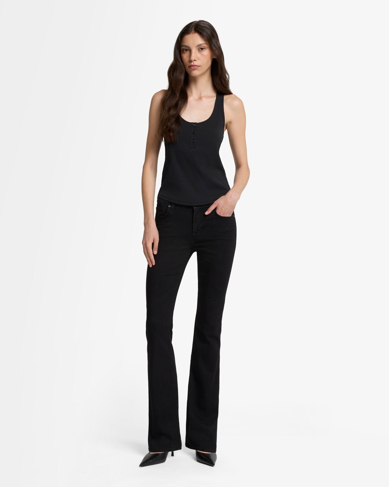 7-for-all-mankind-ribbed-henley-tank-black-damen-ripp-top image 3