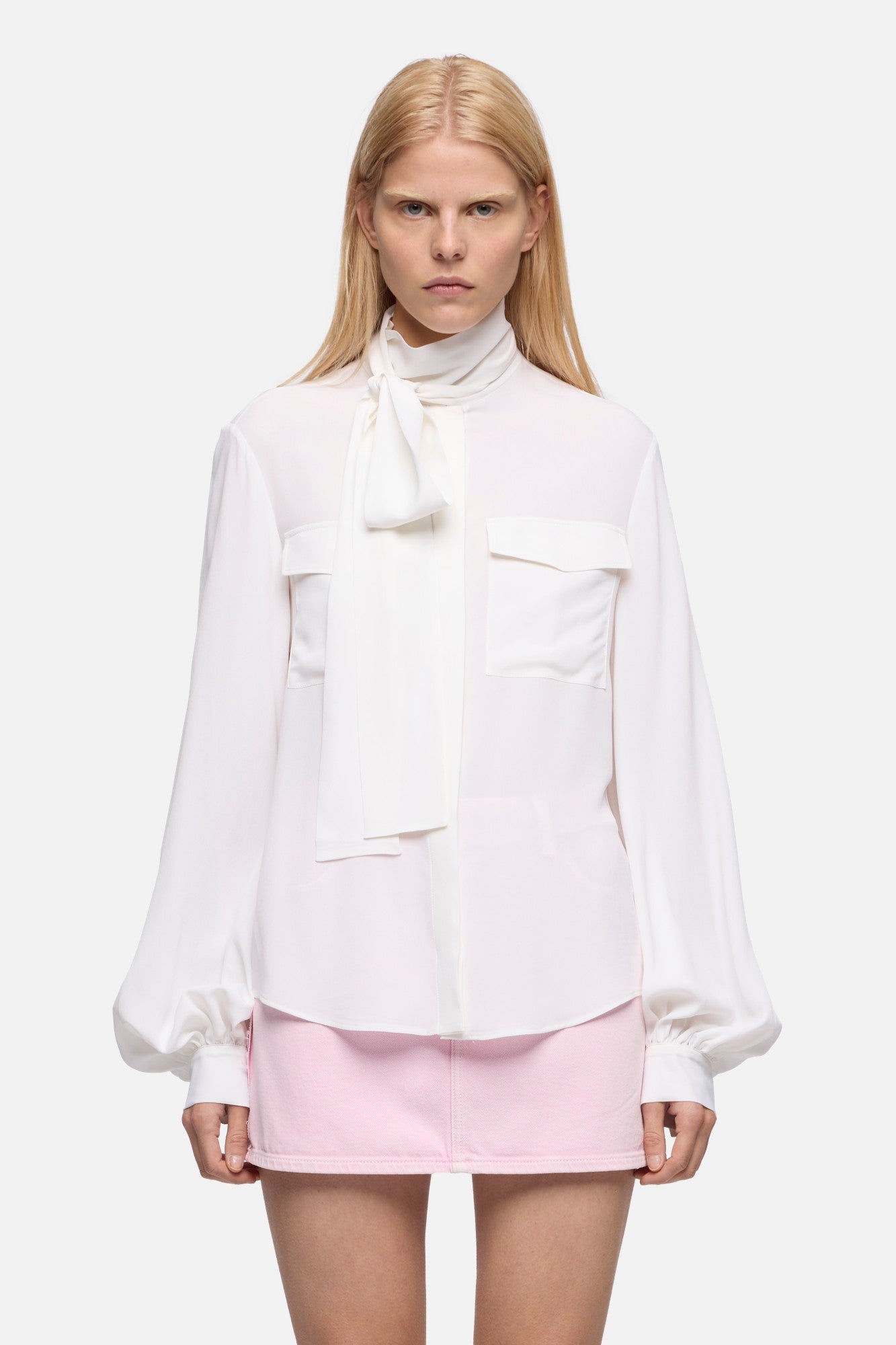 7-for-all-mankind-balloon-sleeve-bluse-silk-optical-white image 3