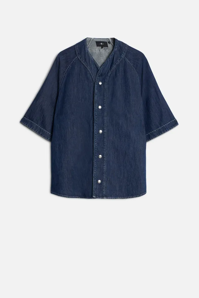 7-for-all-mankind-baseball-shirt-indigo-linen-nocturnal-herren image 1