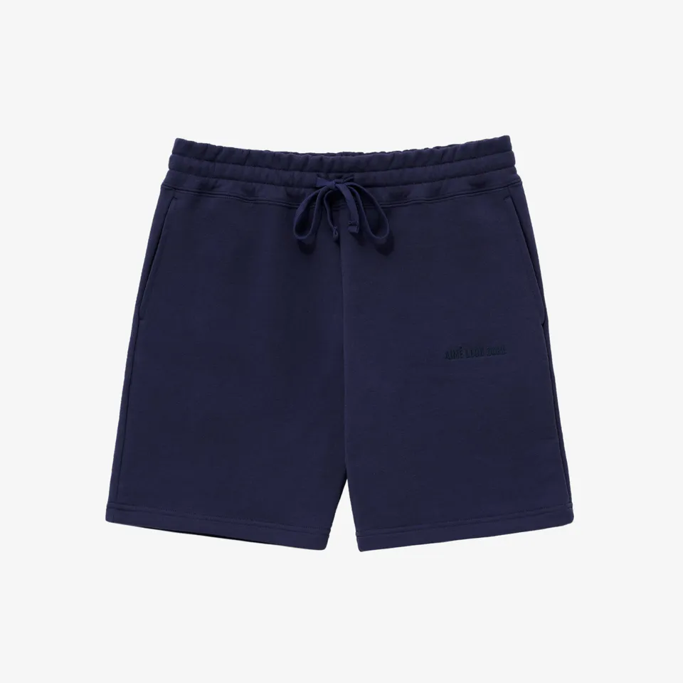 aim-leon-dore-tonal-logo-sweatshorts-navy-shorts image 1