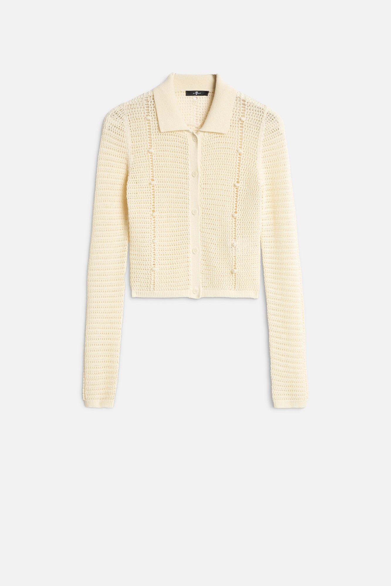 7-for-all-mankind-bobble-cardigan-strickjacke-ecru-damen-cropped-offener-strick image 1