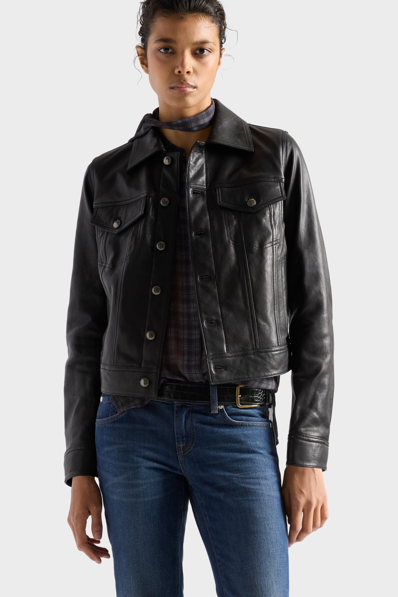 7-for-all-mankind-adi-trucker-jacket-leder-schwarz image 3